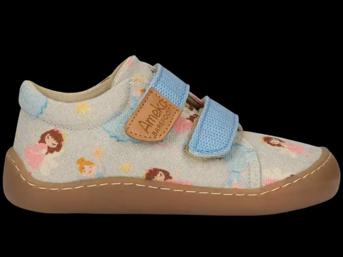 Tenisówki Barefoot Dziewczynka AMEKO Neo-Czarodziejki Rzepy Skórzana Wkładka