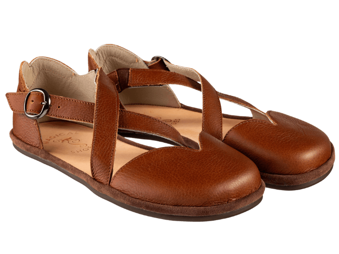Sandały Damskie Skórzane Barefoot Magical Shoes Mona Chestnut