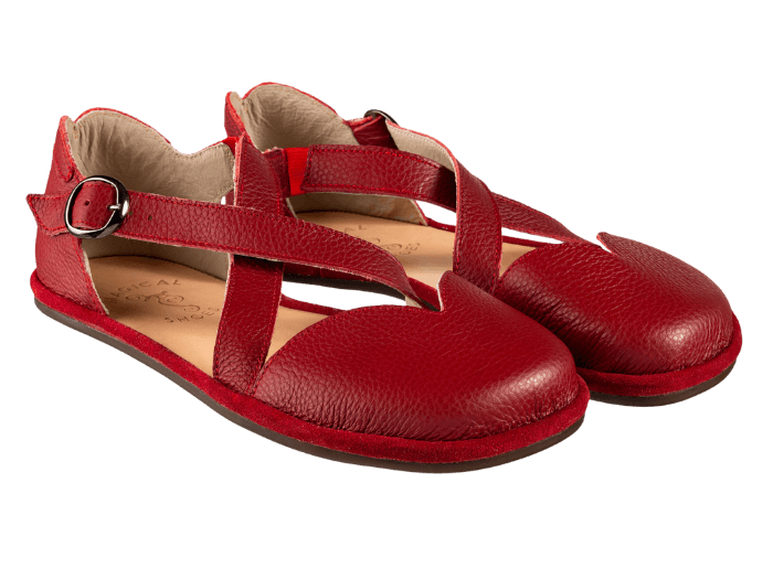 Sandały Damskie Skórzane Barefoot Magical Shoes Mona Red