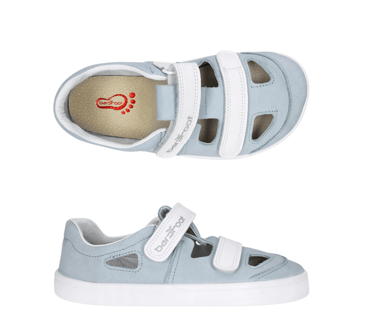 Projekt bez nazwy – 2025-05-29T141504.247 Model Cross Sandal 4BC25/3 marki Bar3foot – widok z góry, naturalny kształt stopy