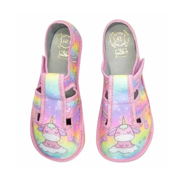 Kapcie Barefoot Raweks z Jednorożcem dla Dziewczynki