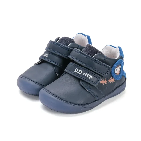 półbuty barefoot S070-52576A Royal Blue skórzane świecące w ciemności