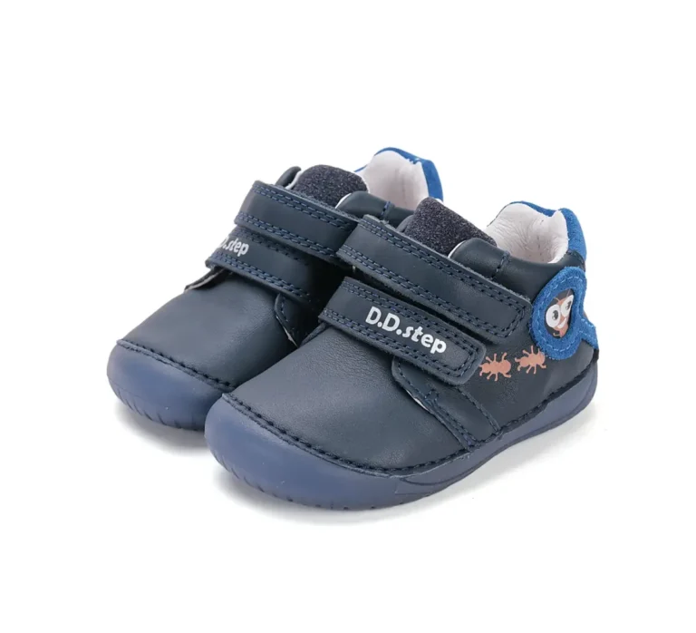 półbuty barefoot S070-52576A Royal Blue skórzane świecące w ciemności