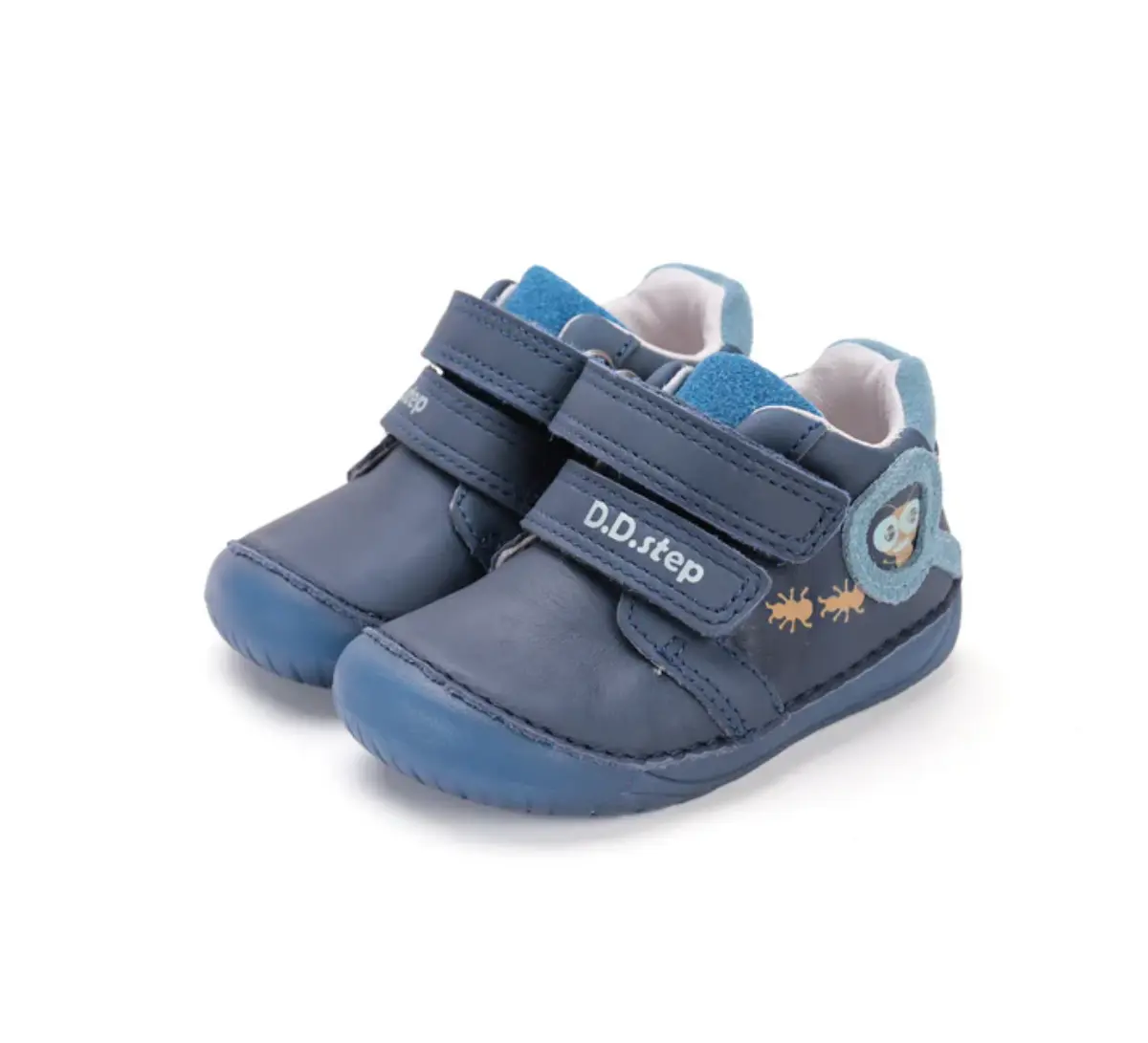 Półbuty skórzane barefoot D.D.Step S070-52576 granatowe z mrówkami świecącymi w ciemności Półbuty skórzane barefoot D.D.Step S070-52576 granatowe z mrówkami świecącymi w ciemności