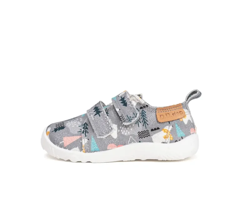 szare kapcie barefoot D.D.Step dla dzieci
