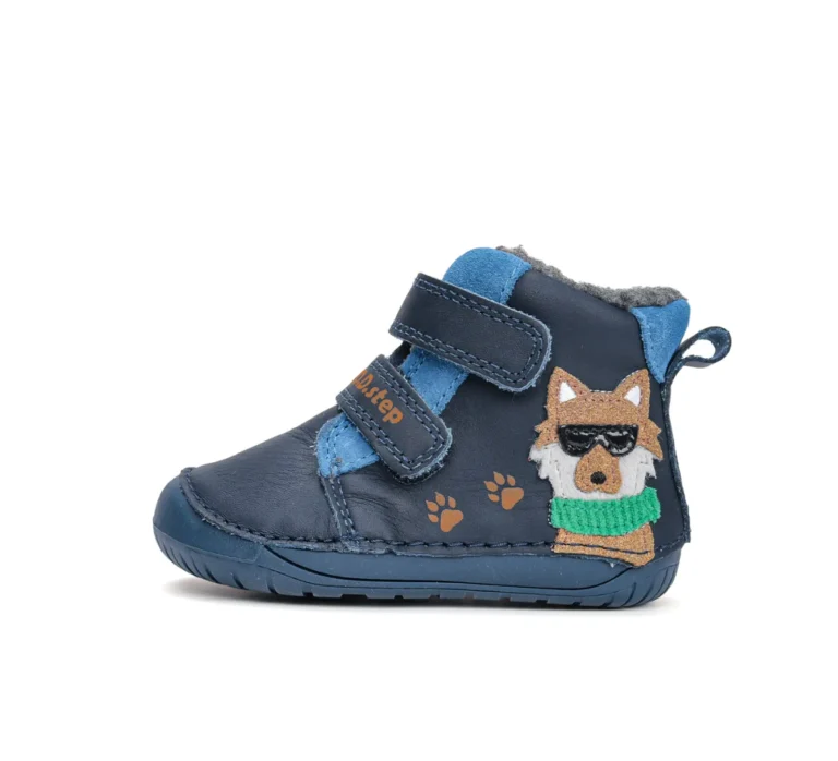 buty barefoot dla dzieci D.D.Step niebieskie zimowe